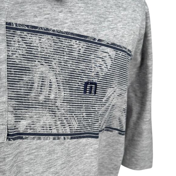 Travis Mathew Make Camp Golf Polo Shirt Men's 2XL XXL Heather Gray Floral Palm - Picture 3 of 10
